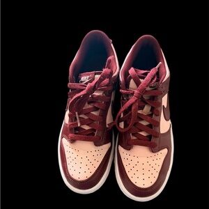 Nike Women's Burgundy and Peach Sneakers